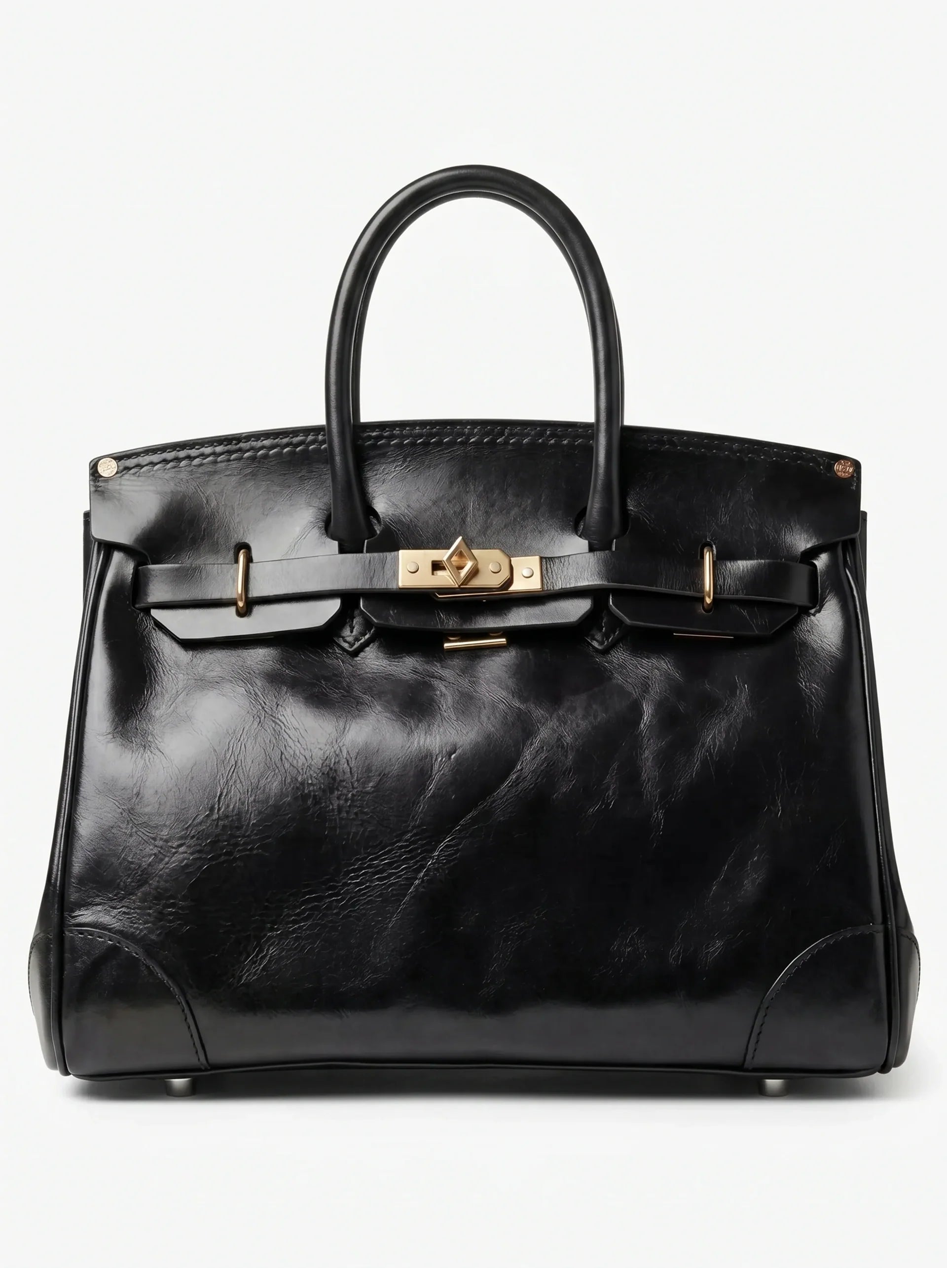 Vegetable-Tanned Leather Top-Handle Tote 38